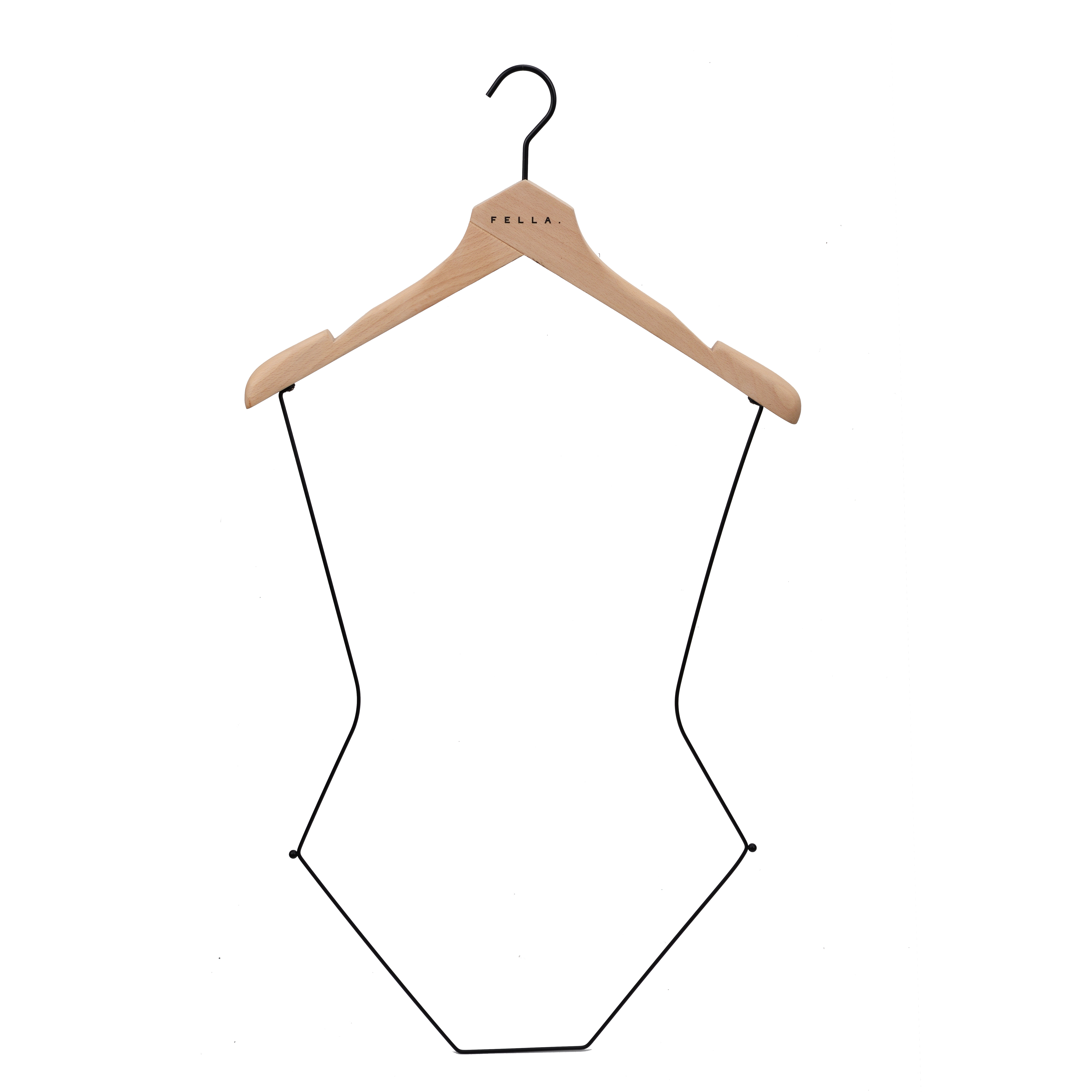 Deluxe full body shape design wood hanger for bikini swimwear