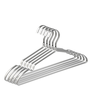 Light weight silver aluminum wire clothes hanger clothing rack for coat suit shirt