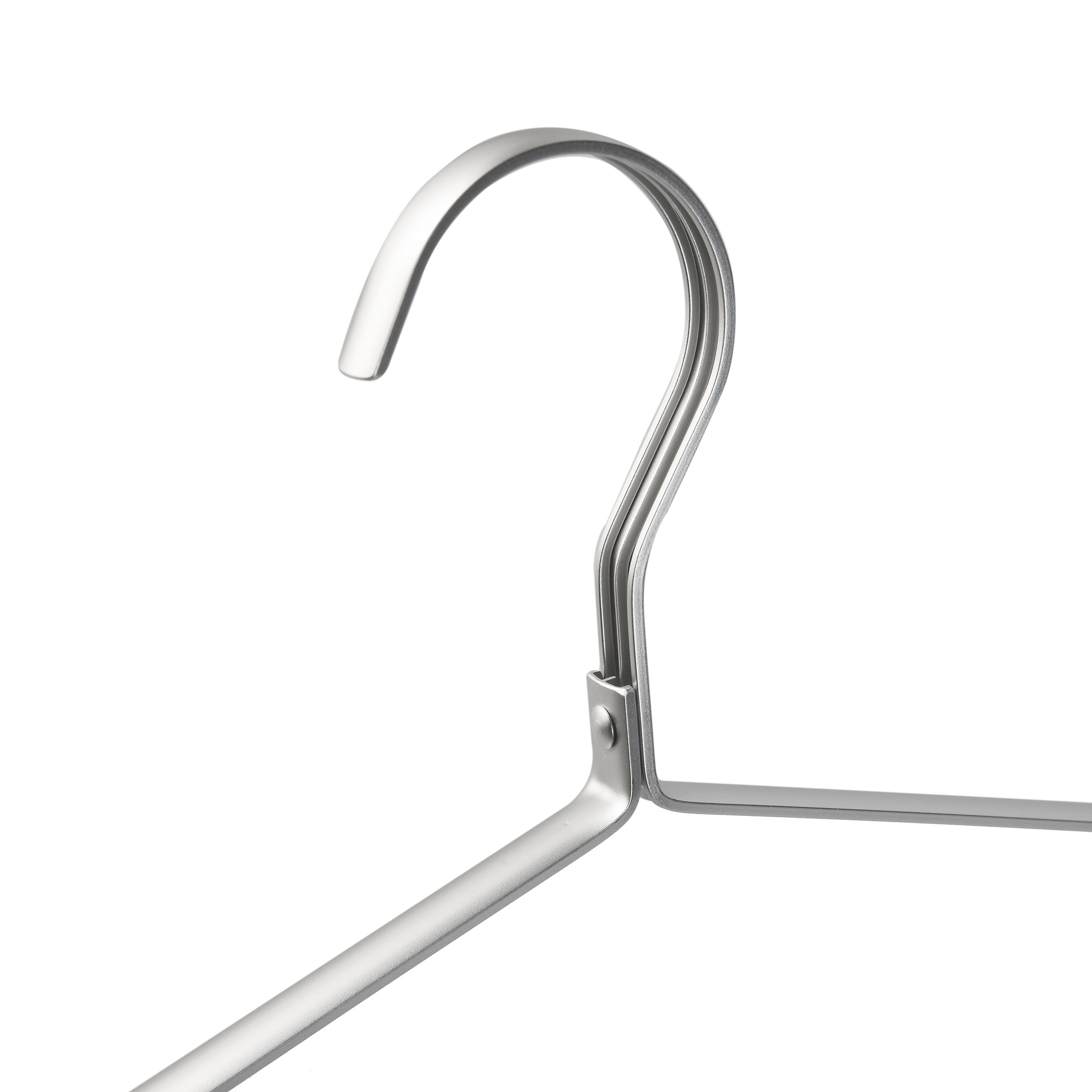 Light weight silver aluminum wire clothes hanger clothing rack for coat suit shirt