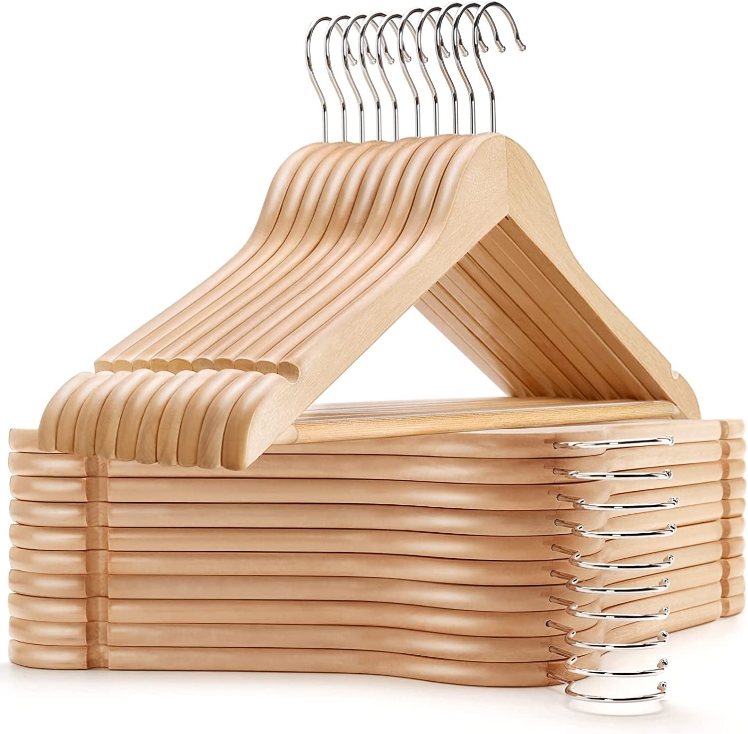 China hanger factory natural solid wood clothes hanger hotel hangers