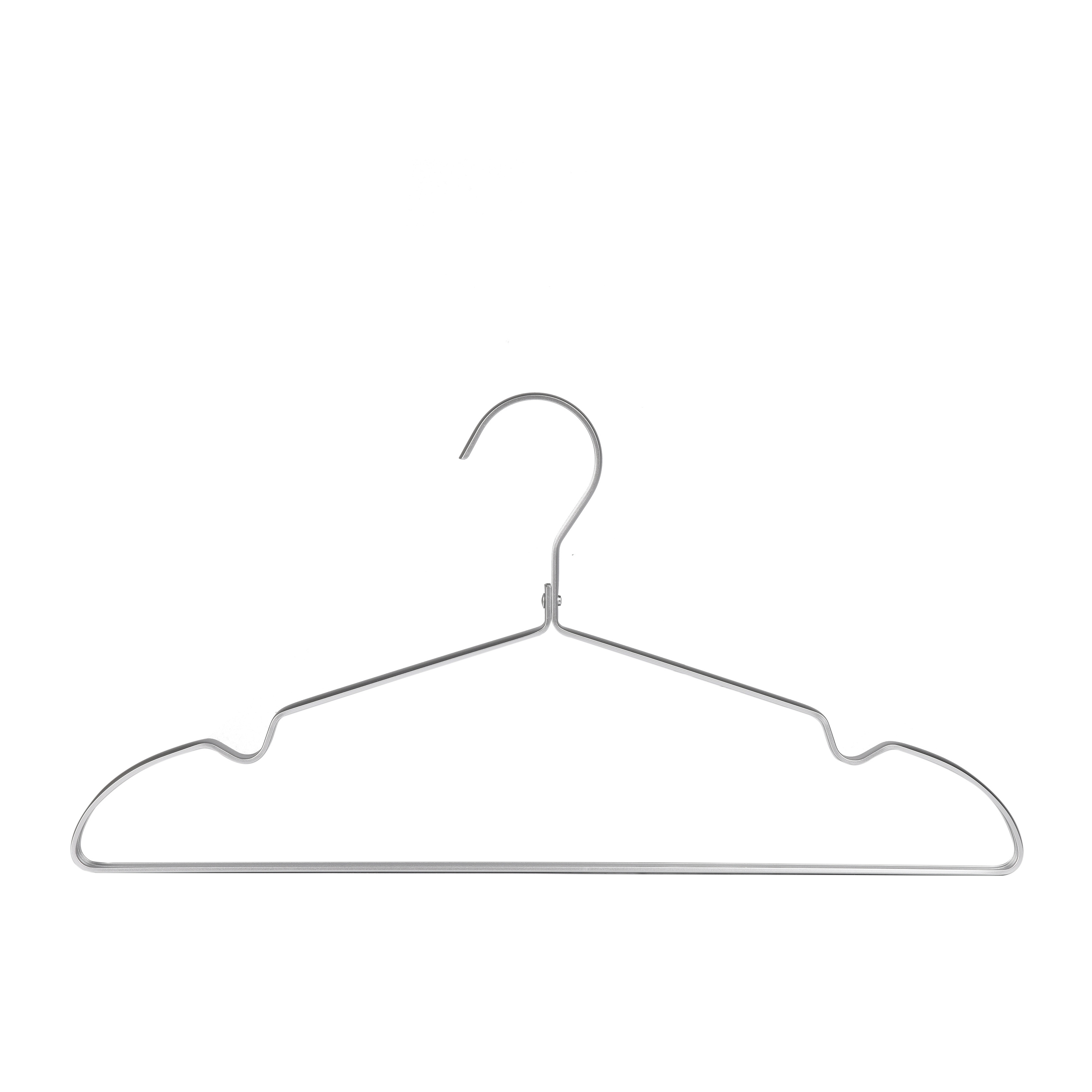 Light weight silver aluminum wire clothes hanger clothing rack for coat suit shirt