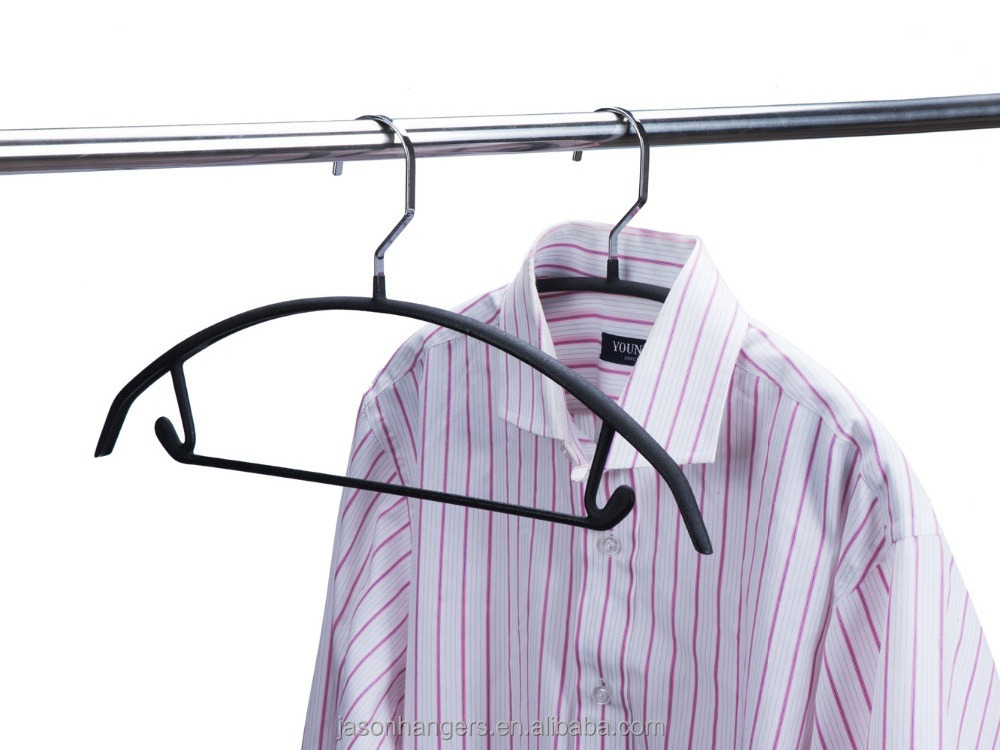 premium pvc matt clothes metal hanger with bar