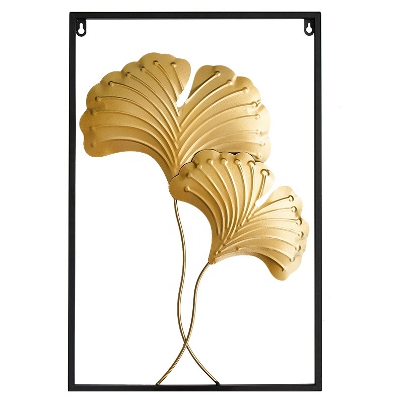 Modern Metal Leaf Wall Decoration Unique Gold Hanging Arts Crafts Home Wall Decor Flower Metal for Living Room Luxury Everyday