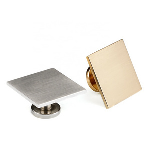 Square Cabinet Knobs Zinc Alloy Kitchen Furniture Cabinet Handle Gold And brushed nickel Square Closet Handles and knob