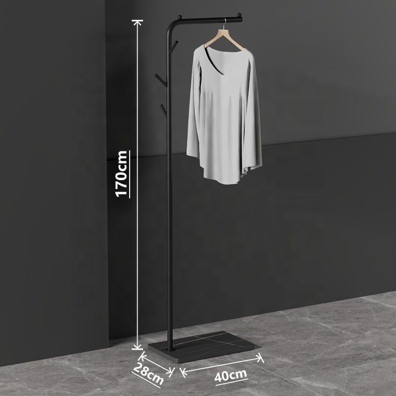 metal coat rack easy assembly hat stand 2024 hot sale marble base coat rack clothing store standing coat rack