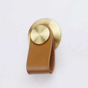 Leather Pull Furniture Single Hole Pull Handles For Doors Cabinets Cupboards Drawer Pulls Knob