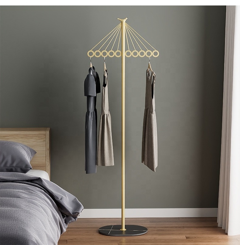 Clothes rack light luxury bedroom coat rack home living room clothes storage rack simple clothes pole