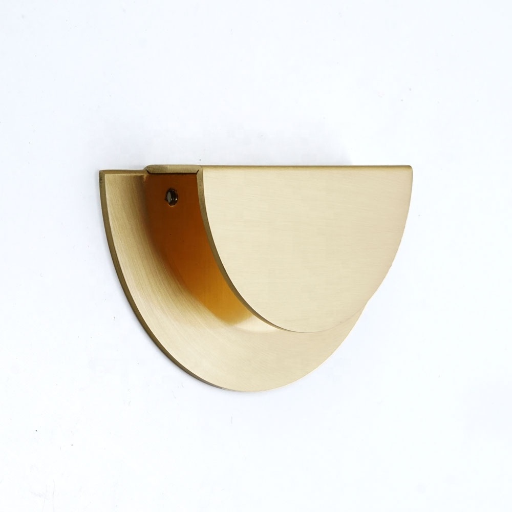 Semicircular Handle Luxury brass half moon cabinet handle furniture bedroom kitchen hardware knobs and pulls