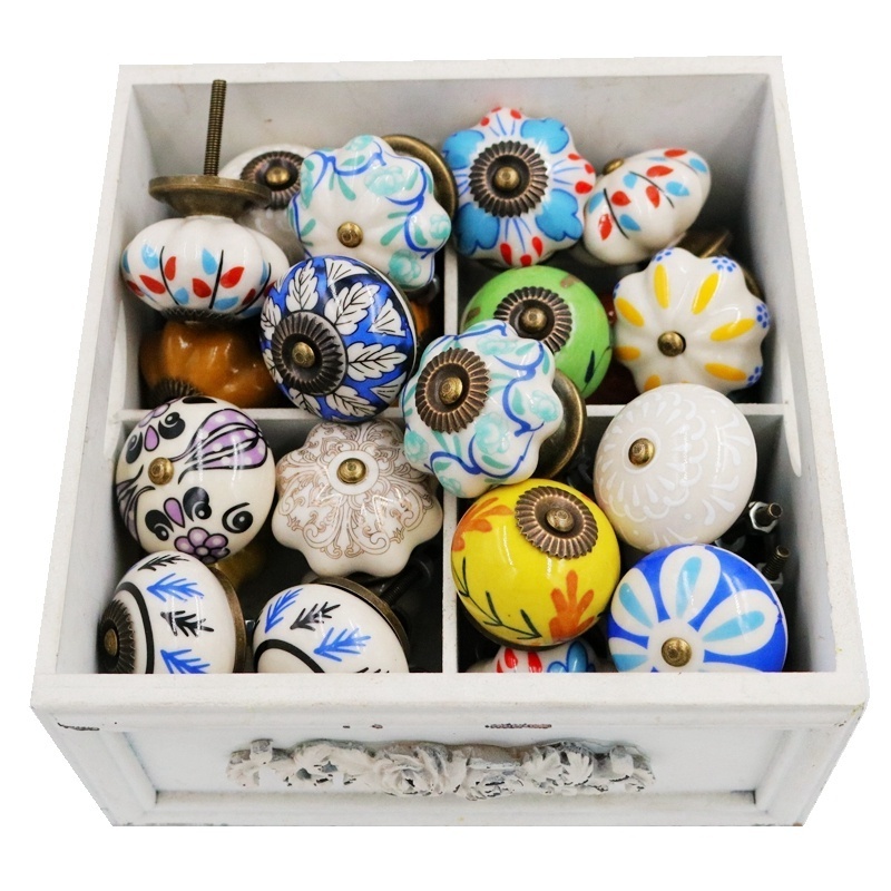 ceramic knob Retro style creative vintage drawer Antique Furniture ceramic Handles Knobs