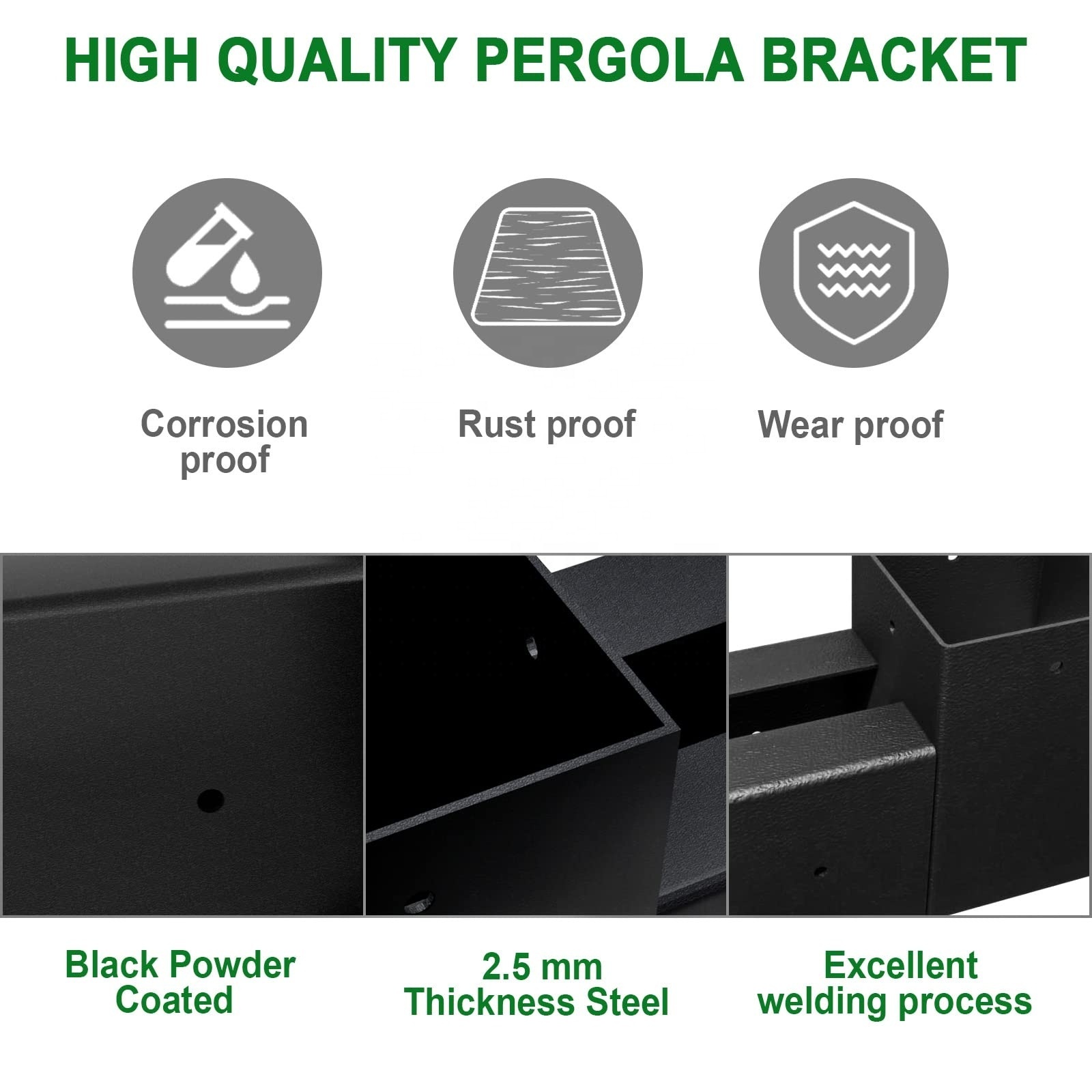 Metal Pergola Bracket 6*6 Wood Connector  Stainless Steel Pergola It Bracket  Outdoor Waterproof Modern Pergola Brackets Kit