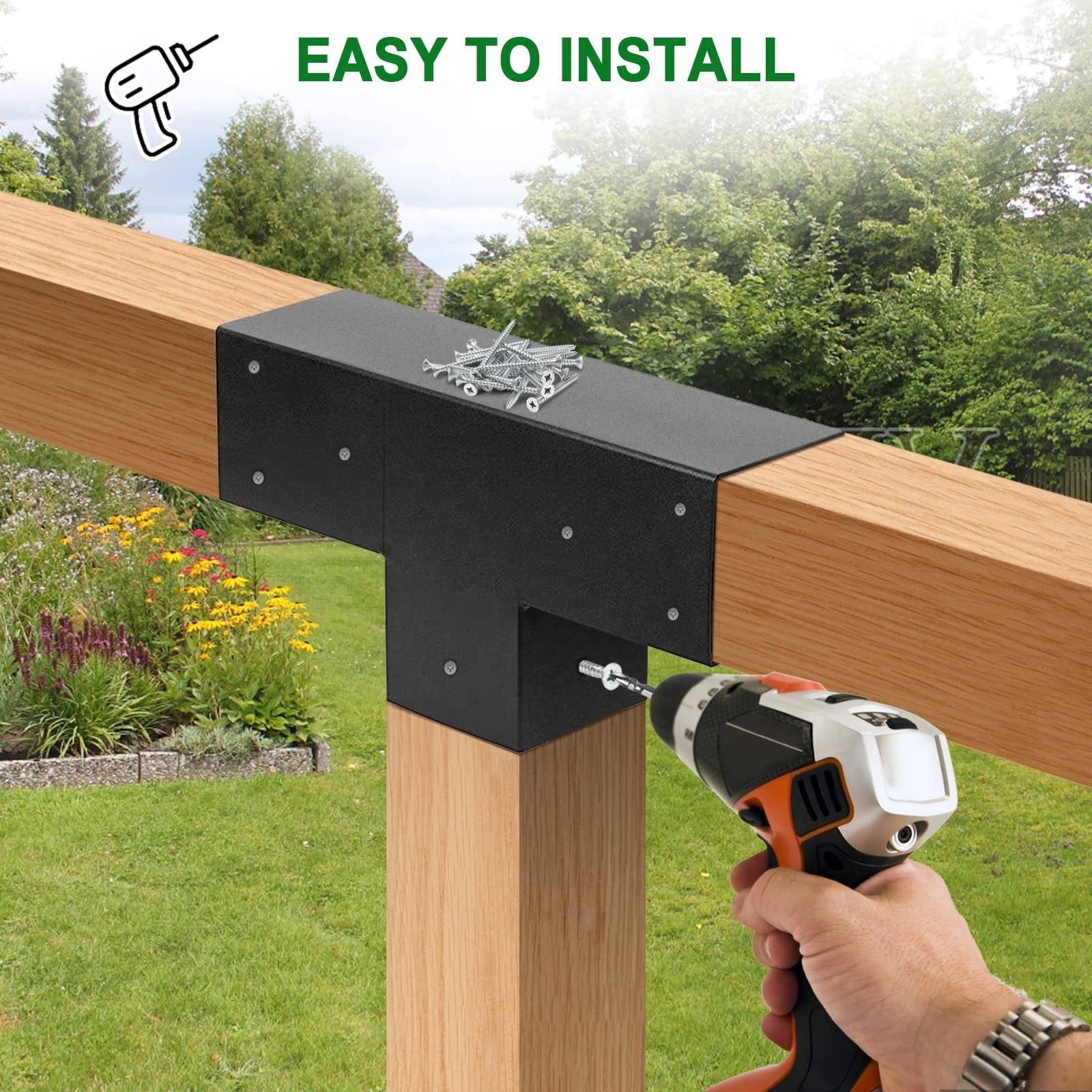 Metal Pergola Bracket 6*6 Wood Connector  Stainless Steel Pergola It Bracket  Outdoor Waterproof Modern Pergola Brackets Kit