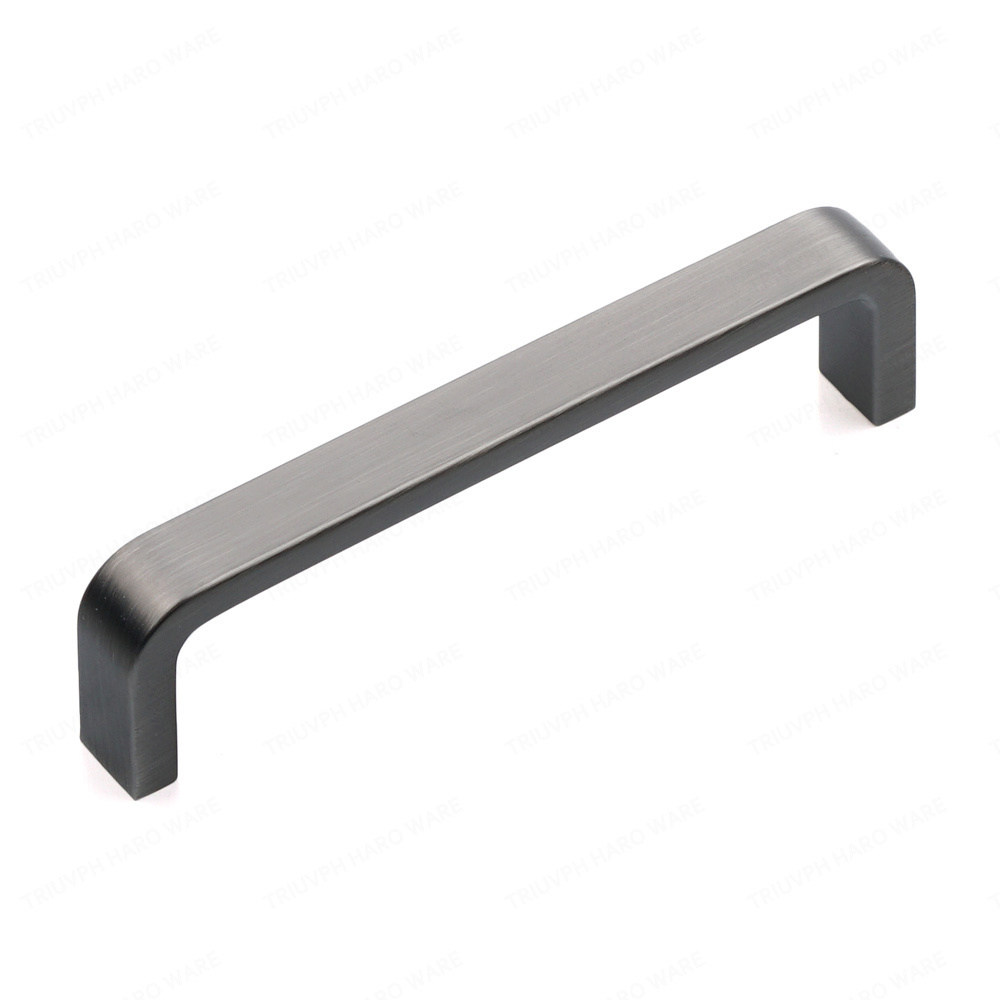 Furniture design door handles knobs hardware black Zinc decorative wardrobe kitchen cabinet drawer pulls handles