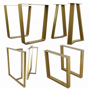 Premium Quality Coffee Table Legs, U Shape Frame Legs Rose Gold in Polished Brass Iron Contemporary Table Legs Stainless Steel