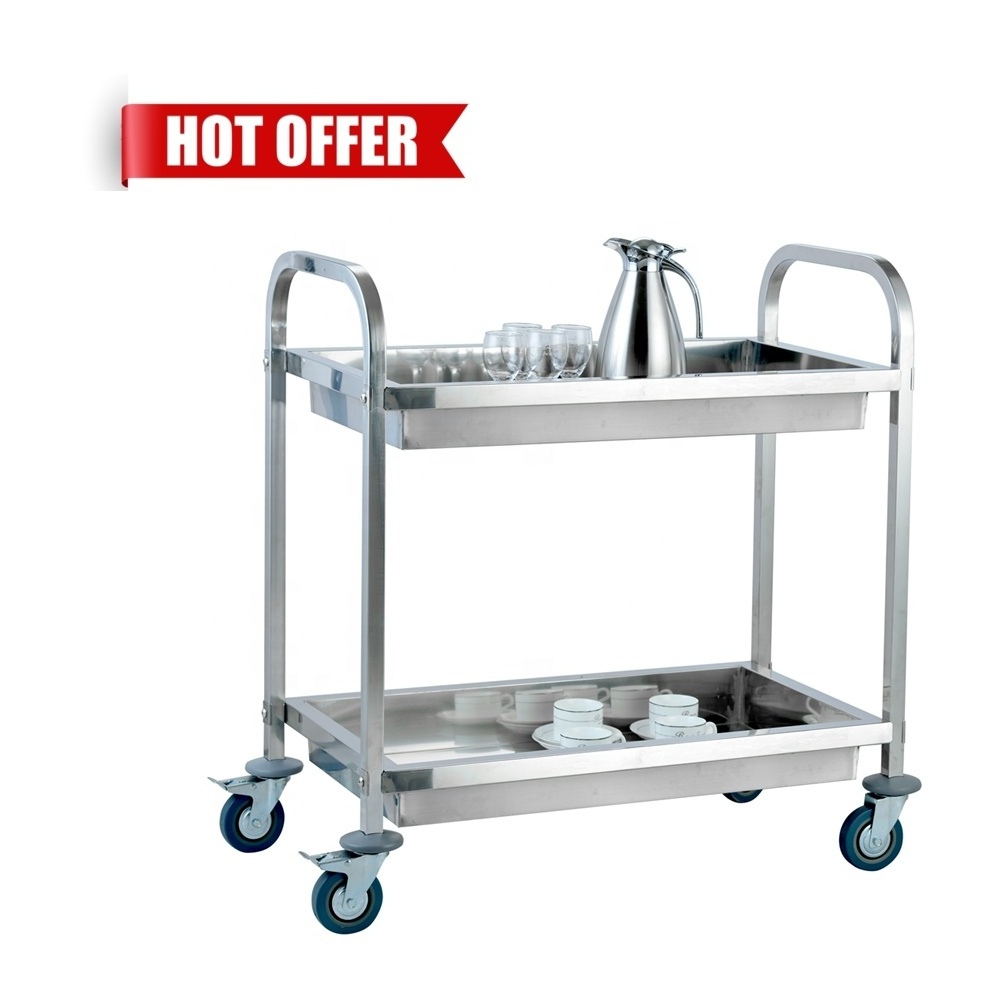 Catering Equipment 2-Tier Deep Cleaning Trolley stainless steel restaurant Catering Dining Food Service Trolley