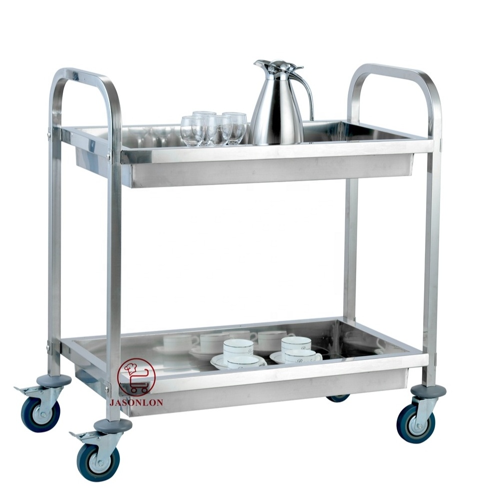 Catering Equipment 2-Tier Deep Cleaning Trolley stainless steel restaurant Catering Dining Food Service Trolley