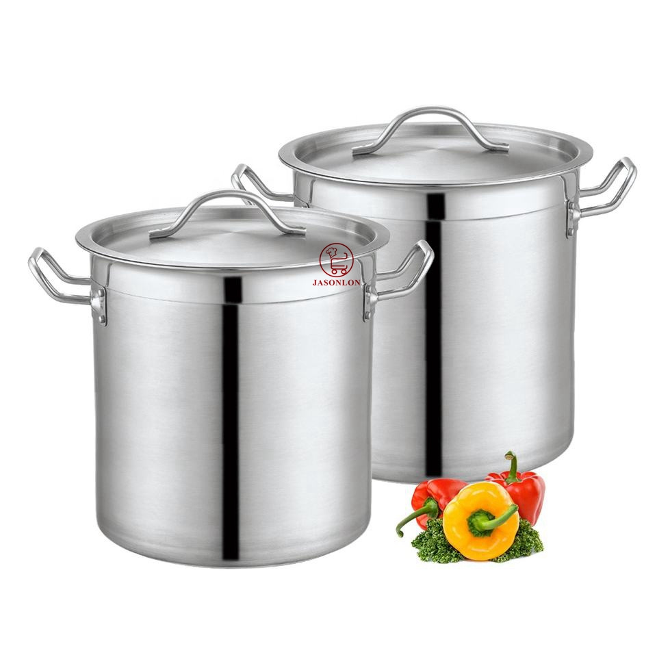 04Style Different Capacity Commercial Stainless Steel Kitchen Equipment Short Body Sauce Pot For Hotel stainless steel hot pot