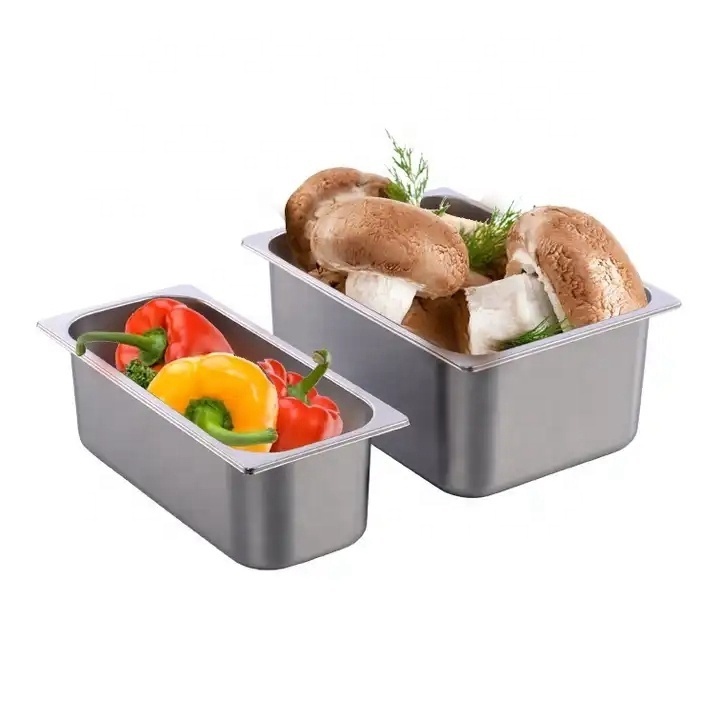 Hotel Commercial Catering Equipment Stainless Steel 201Food Container GN Pan Gelato Ice Cream Pan with Stainless Lid Customized