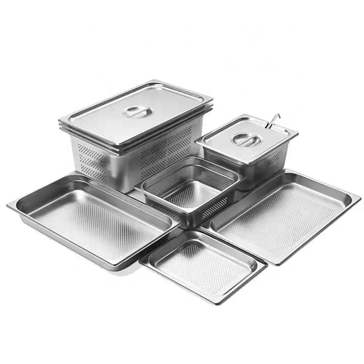 Hotel Commercial Catering Equipment Stainless Steel 201Food Container GN Pan Gelato Ice Cream Pan with Stainless Lid Customized