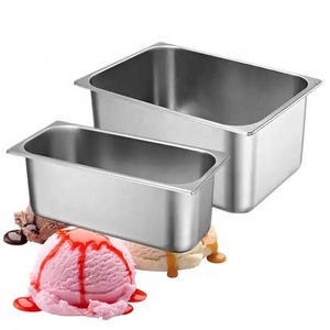 Hotel Commercial Catering Equipment Stainless Steel 201Food Container GN Pan Gelato Ice Cream Pan with Stainless Lid Customized