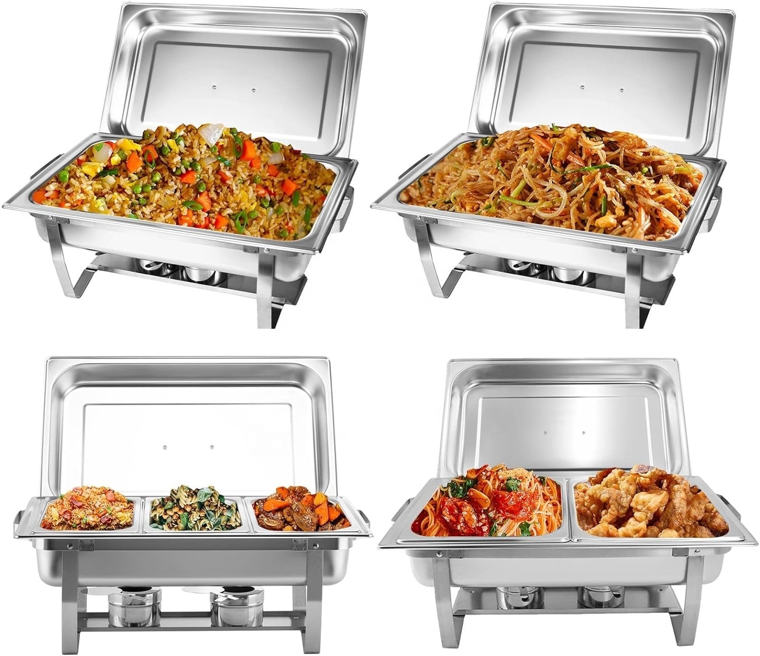 New Arrival Luxury Hotel Stainless Steel Hot Pot Chafing dish With Lid Holder 6L Royal Gold Chafing Dish