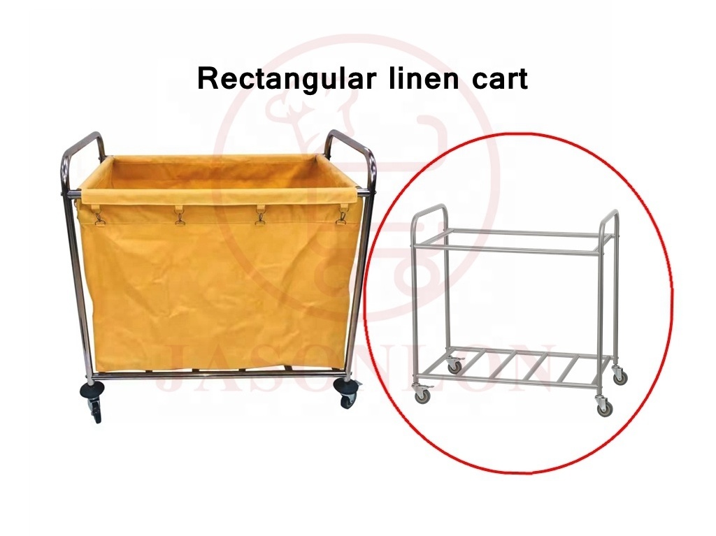 Commercial Laundry Cart Stainless Steel Big Size Linen Trolley Cart cleaning service Linen Cart Trolley with Wheels