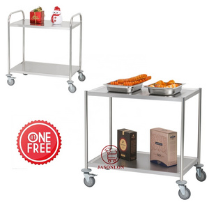 Stainless Steel Catering Trolley Food Hotel Trolley Restaurant Service Trolley With 4 Wheels