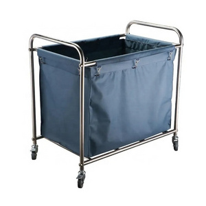 Commercial Laundry Cart Stainless Steel Big Size Linen Trolley Cart cleaning service Linen Cart Trolley with Wheels