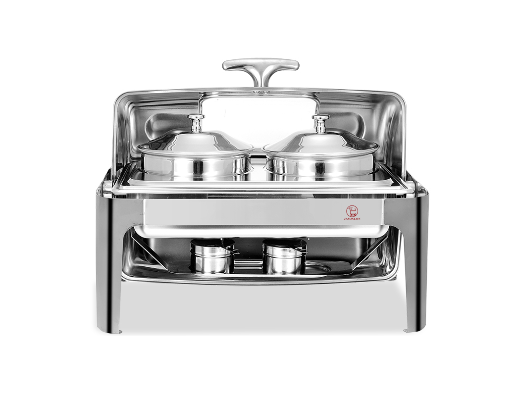 Factory Offer Restaurant Equipment Buffet Chafer Set 1/1GN Pan Silver Rectangular Catering Chafer Warmer Set