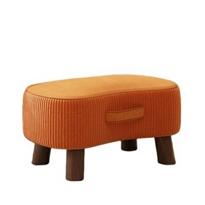 Ottoman footrest bedside step stool with wood leg Rectangular stool foot rest for ottoman for desk living room bedroom