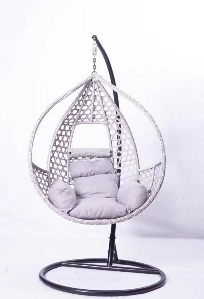 2-Person Indoor/Outdoor Rattan Sensory Egg Double Hanging Chair for Dining Living Room Balcony Garden Patios