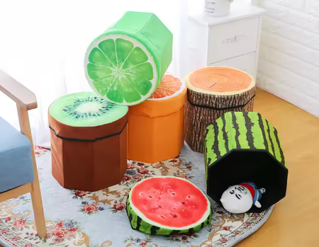 Modern Style Round Solid Wood Stool Furniture Shoes Low Sofa Stools Kids Chairs