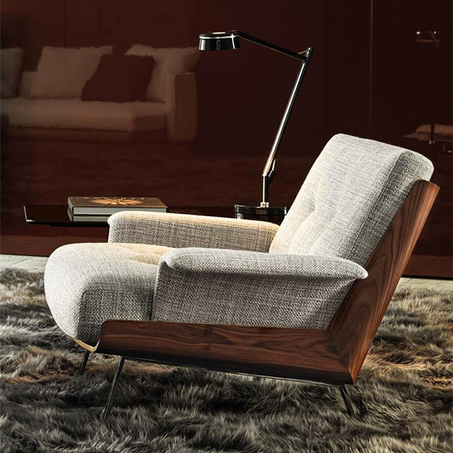 Modern Italian Single Sofa Chair Light Furniture Living Room Chair Luxury Reception for Home Balcony Office Boss Business