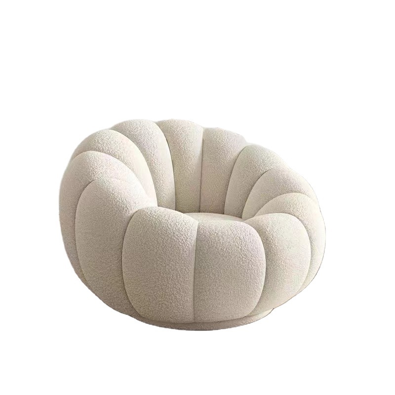 Modern Comfortable Living Room Chair Single Seat Sofa Lounge Chair Rotary Lazy Armchair Wool Fabric Hot Selling Nordic Luxury