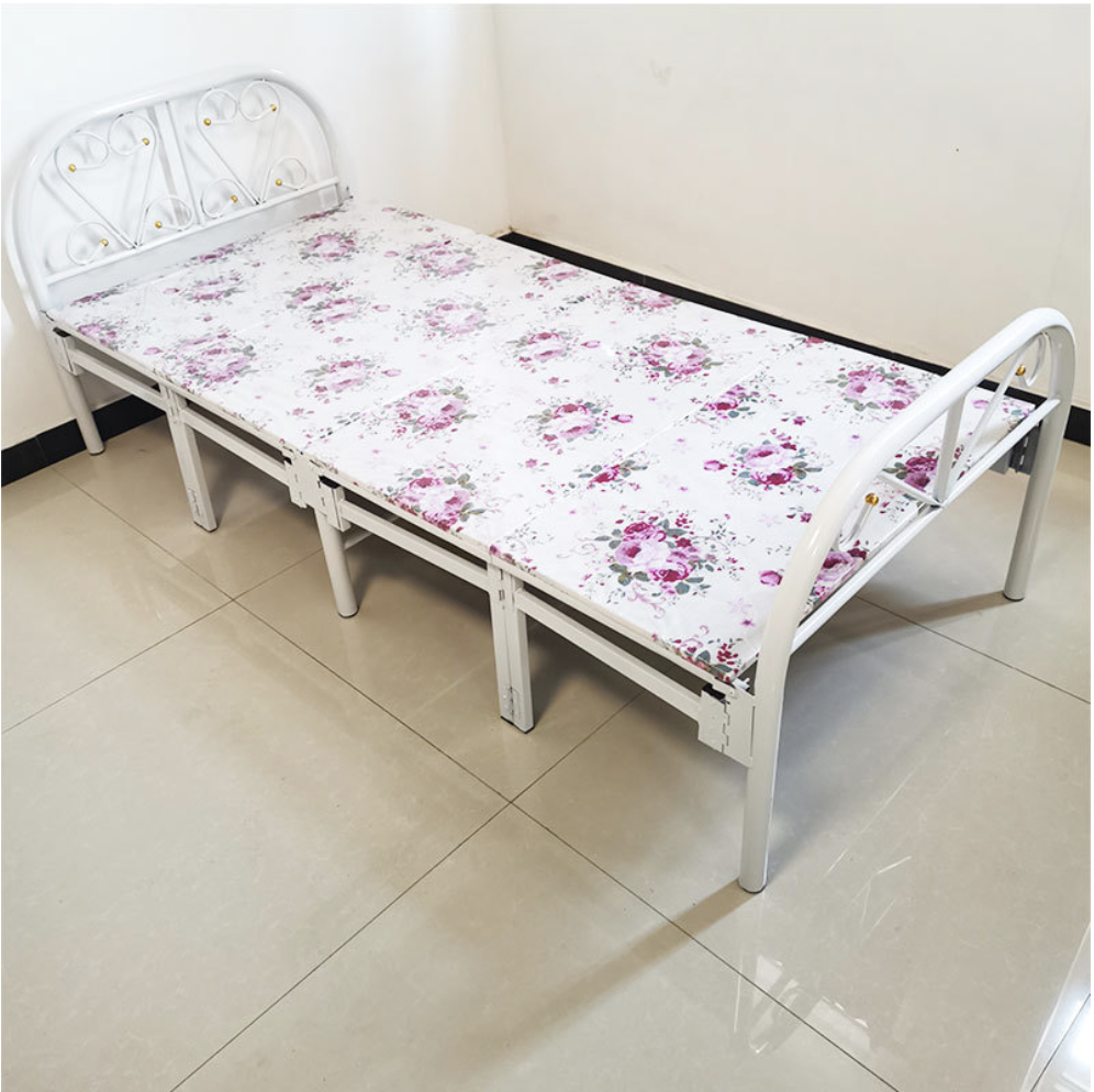 Simple Nap Nap Bed Metal Bed for Office Hotel Extra Dormitory Board Bed Modern Furniture Single and Four-fold Iron Home Jason