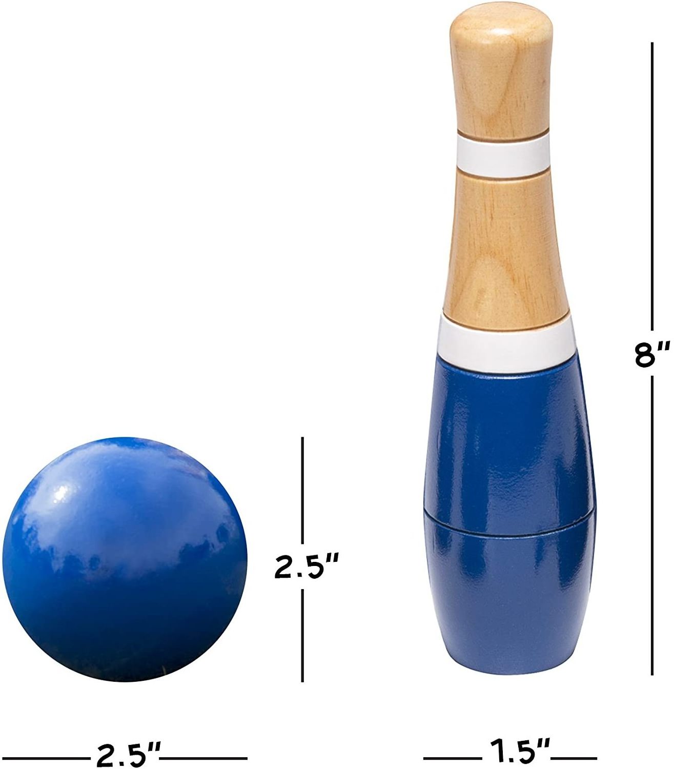 Wooden Bowling Ball Backyard Lawn Bowling Game Toys Indoor and Outdoor Family Fun for Kids and Adults