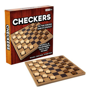 Classic Wooden Checkers Develops Logical Thinking and Strategy Wooden Checkers Board Game For Kids and Families