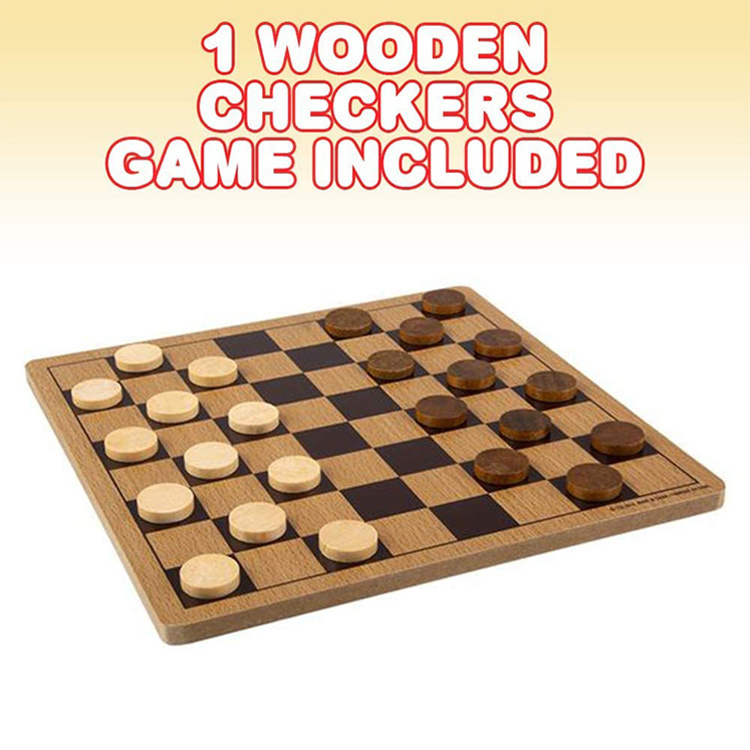 Classic Wooden Checkers Develops Logical Thinking and Strategy Wooden Checkers Board Game For Kids and Families