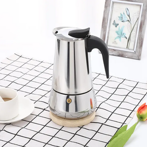 SIYUE Electric Coffee Moka Pot Office Use Stainless Steel 12 Cups With Handle Coffee Maker Gift Mocha Coffee Pot Black 9156