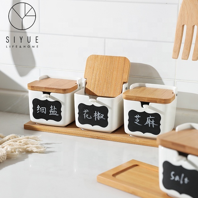 Wholesale Kitchen Spice Tea Coffee Sugar Salt Ceramic Storage Consiment Jar Single One Piece 1913