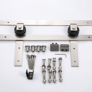 High Quality standard two piece track sliding barn door spliced iron steel track drop barn door hardware kit