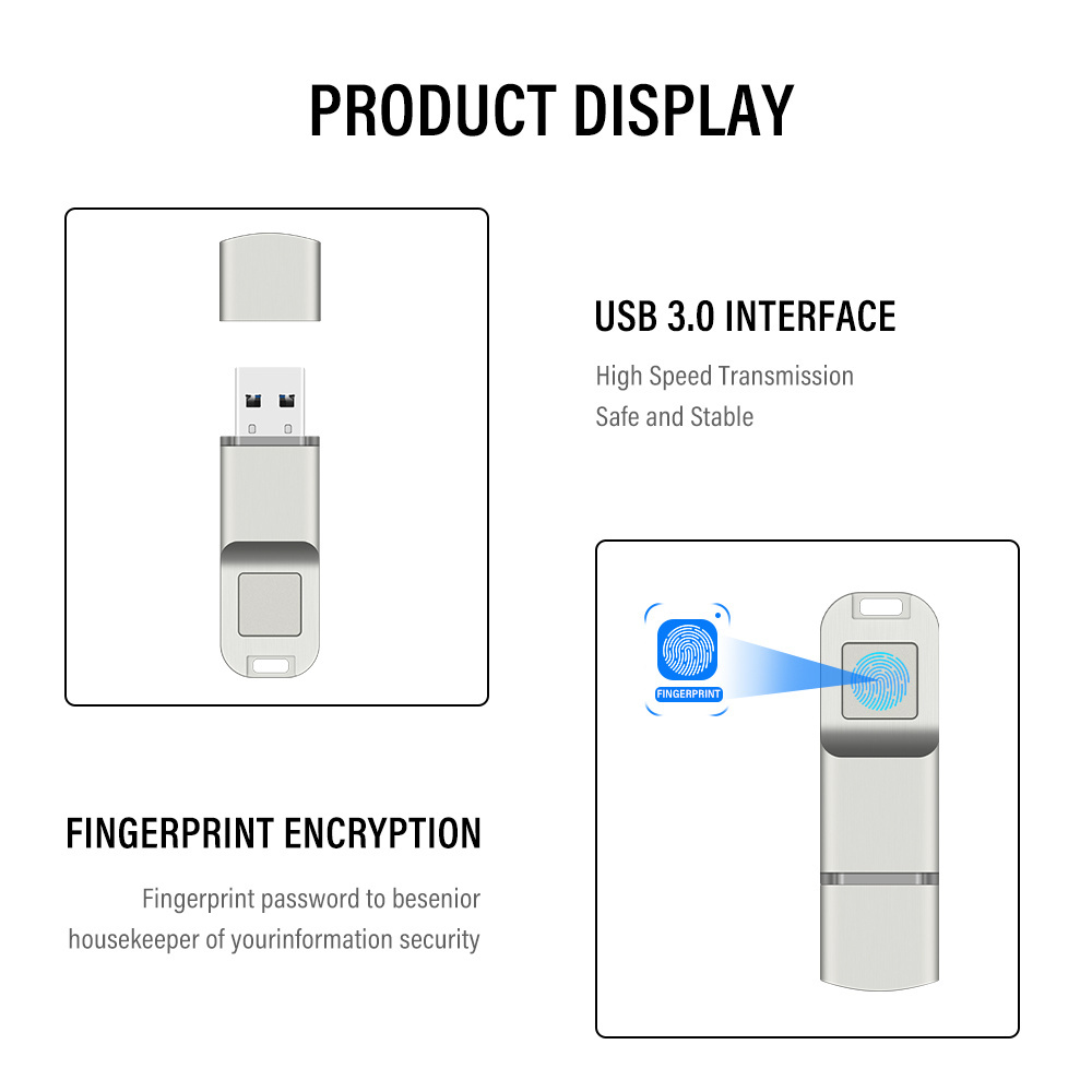 High Quality fingerprint usb flash drive  3.0 Memory Stick 16GB 32GB Encrypted Fingerprint Pen Drive u disk