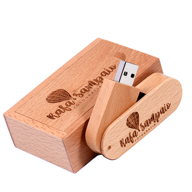 free samples Wooden Memoria Usb Memory Stick with gift box for wedding Swivel thumb usb flash drive