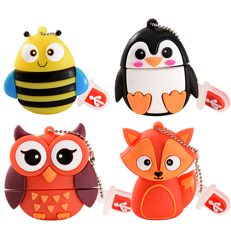 jaster Pvc Cartoon Animal Usb Stick Memory 6gb 32g 64gb Memory Stick mini Usb 2.0 3.0 Flash Drive