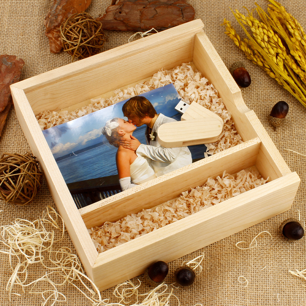 wooden photo usb 2.0 3.0 box flash drive 32 gb wood gadgets  Memory sticks 16GB 32GB Pendrive for wedding gift