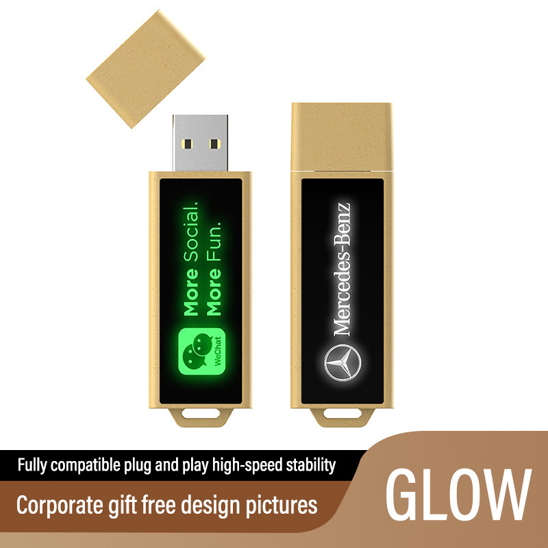 Light up ECO wooden usb stick 8GB 16GB 32GB 64GB 128GB cle usb flash memory maple wood usb flash drive lightning