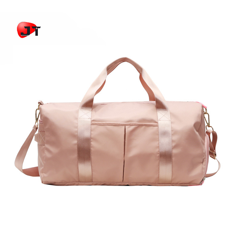 New Trendy Nylon Matereial Lady GYM Fitness Sport Duffel Travel Bag With PVC Shoe Pocket Bag Case