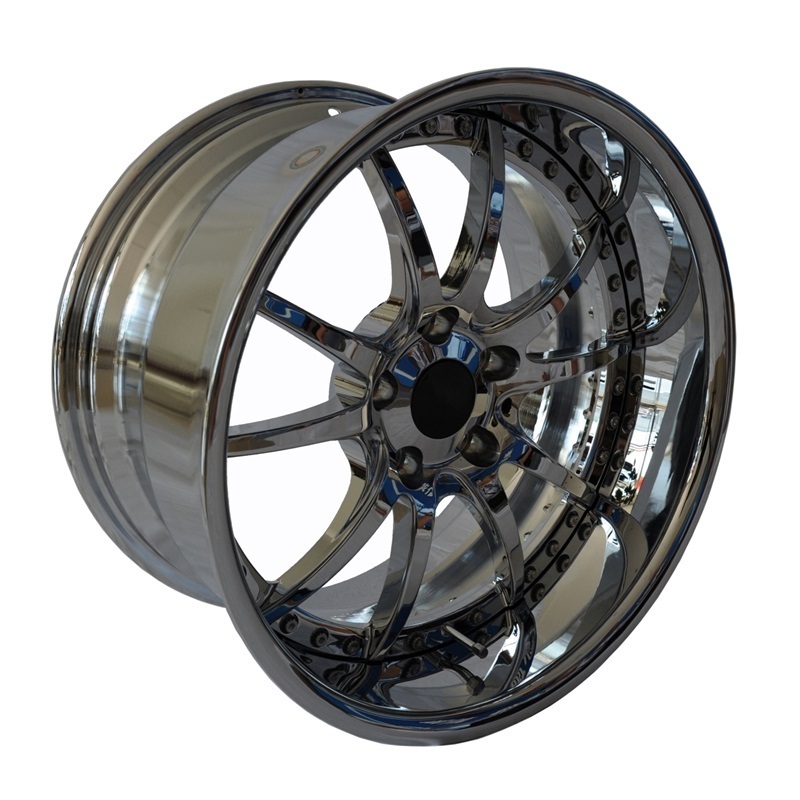 18*8 18*10 2 piece structure type Chrome surface CUSTOMIZED forged alloy passenger car wheel and rim 5 spoke steel cheap wheel