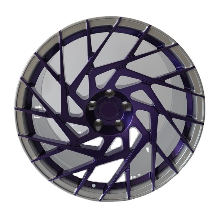 Beautiful designs for 20x10 car rims forged 5x112 20 inch wheels silver and purple car wheel