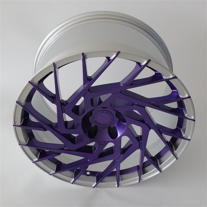 Beautiful designs for 20x10 car rims forged 5x112 20 inch wheels silver and purple car wheel