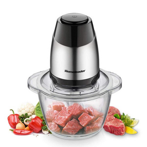 Electric Food Chopper, 8-Cup Food Processor by Homeleader, 2L BPA-Free Glass Bowl Blender Grinder